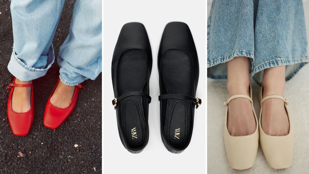 Zara Real Leather Ballet Flats Mary Jane Ballerina Just Tired On 41 Au 9 / 1041