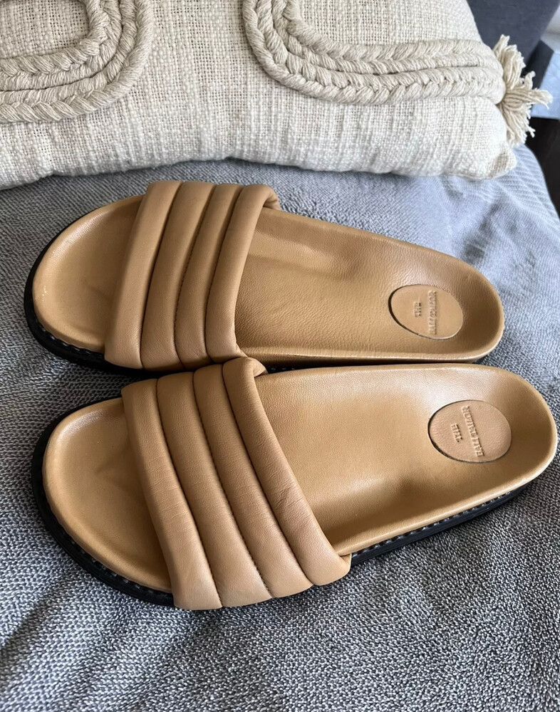 the bali tailor raya sandals Slides 40 Au 9 / 10 Beige Tan Leather Slip On