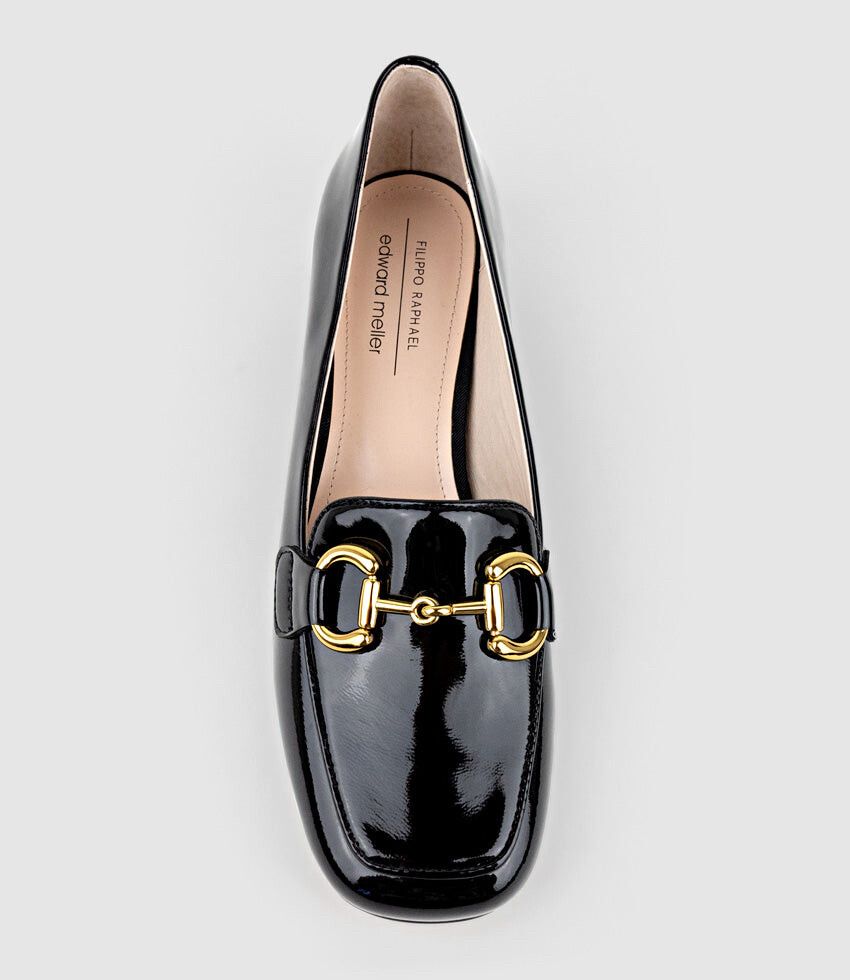 Filippo Raphael For Edward Meller Block Heel Pump HARLEE30 Gold Hardware Patent Moccasins Gucci Style 38 Au 7