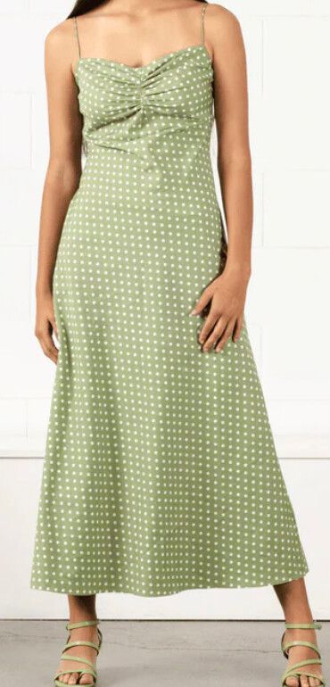 Philomena Dress - Sage Polka Dot