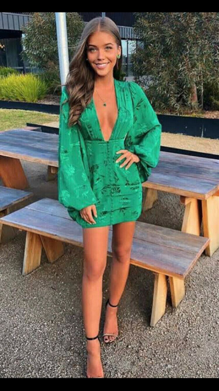 rat and boa isabella dress green Rat and Boa Isabella Dress (Green) – Wardrobe Collective NZ main image 1