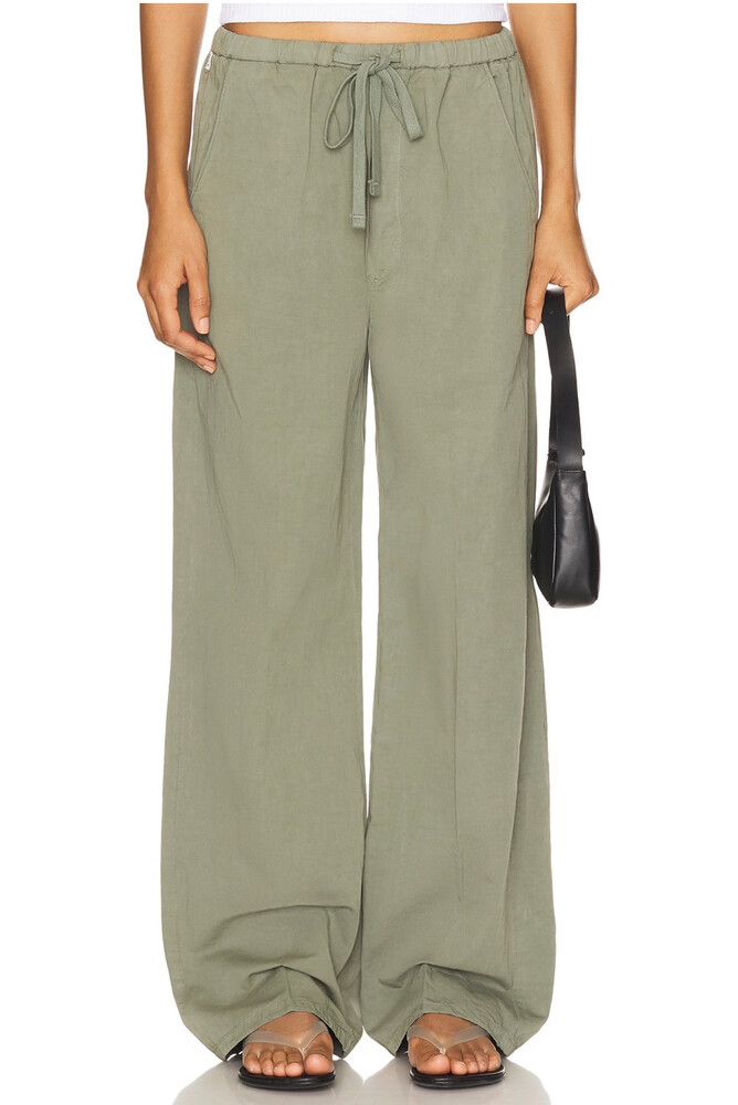 Aurora cotton and linen wide-leg pants