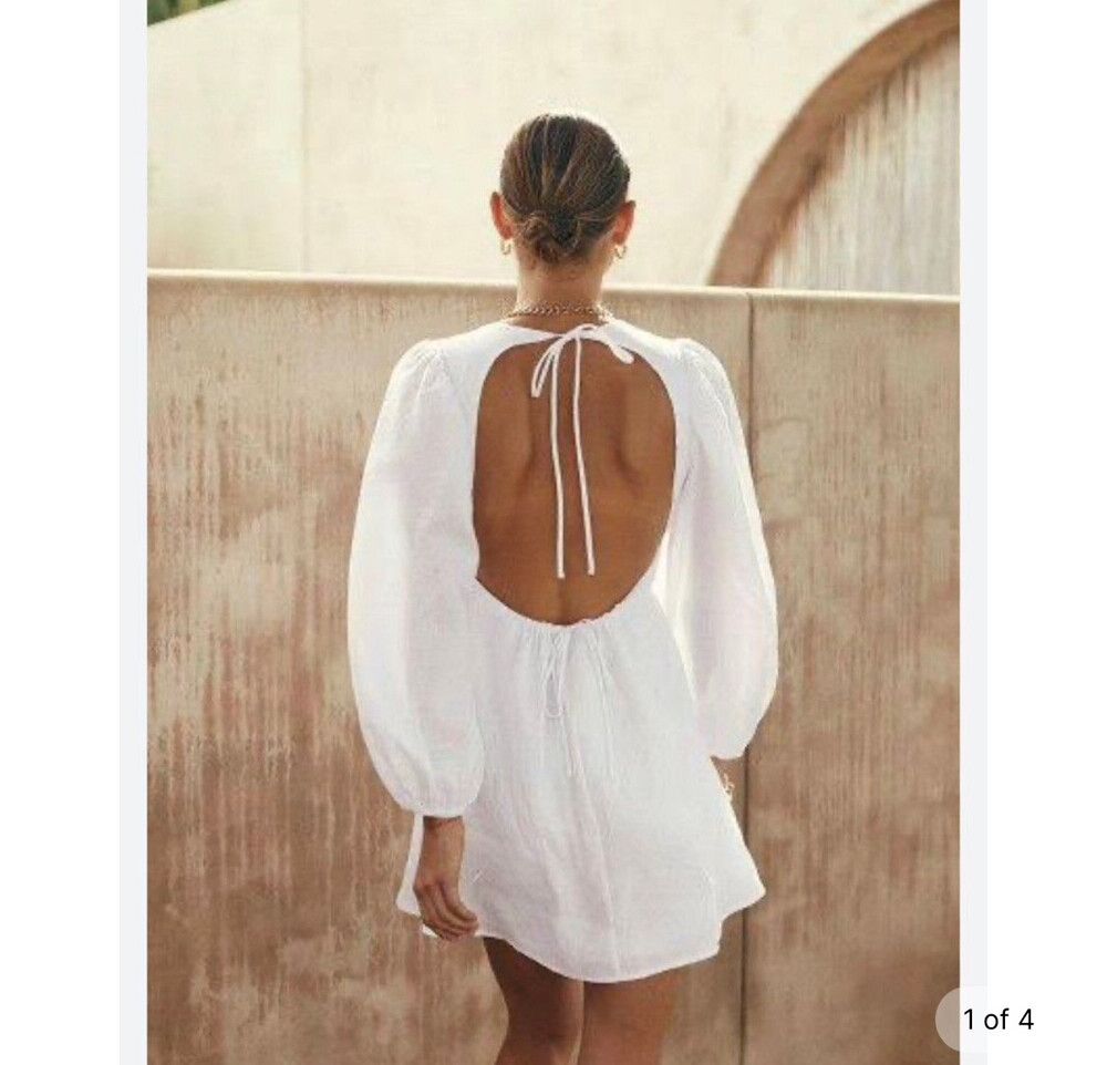 Dissh white cotton mini dress