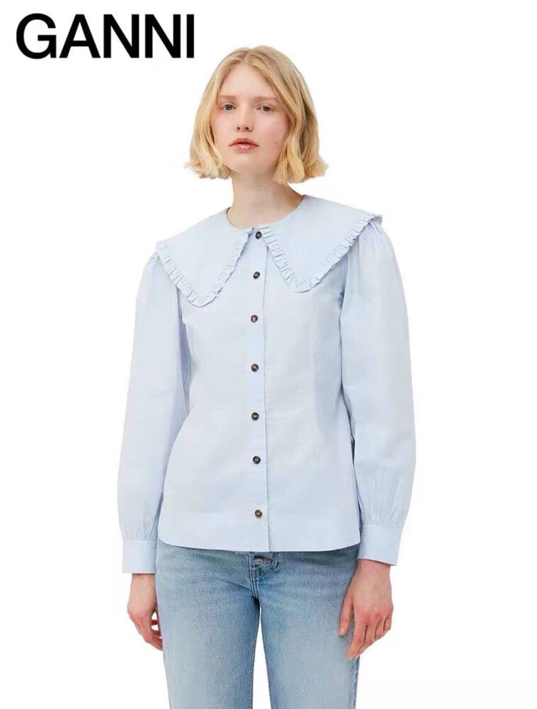 Ganni Light Blue Shirt