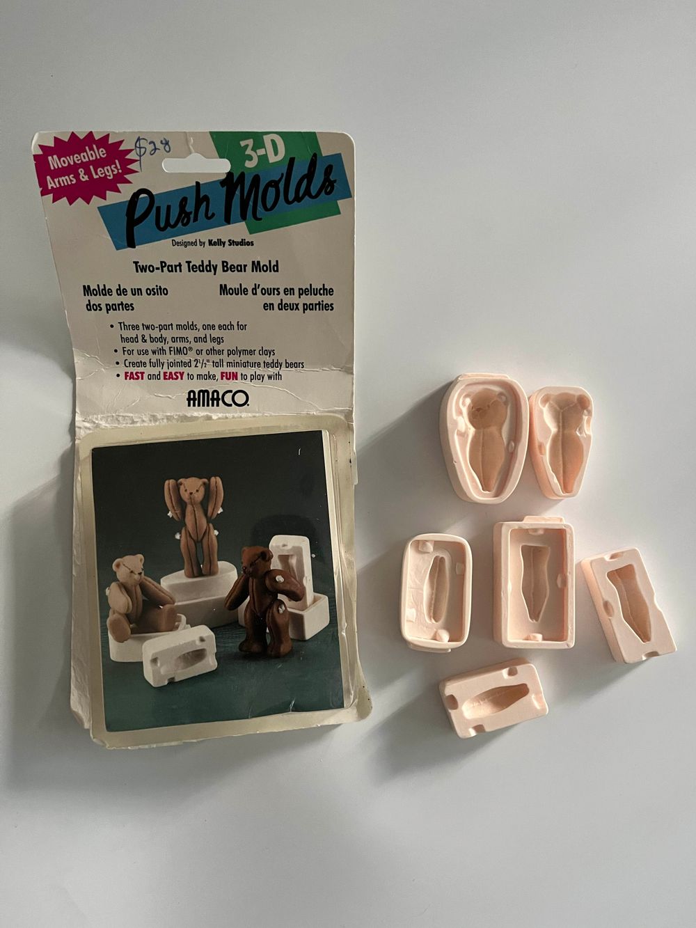 3D Push Mold Teddy Bear