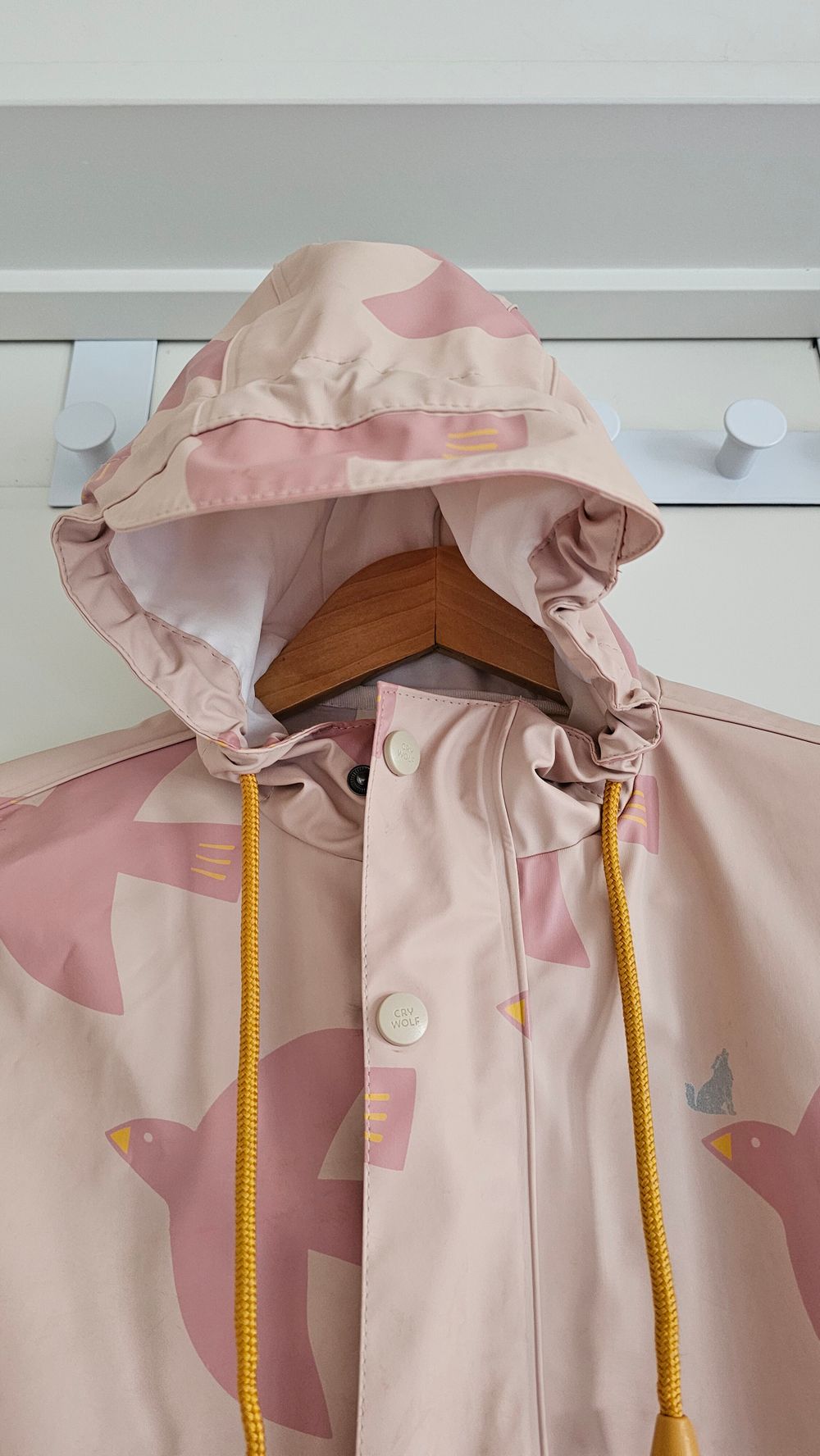Cry Wolf Pink Bird Print Raincoat