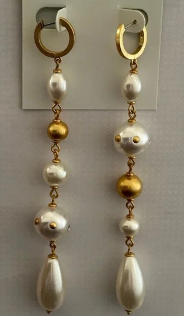Kate Spade asymmetric pearl drop earrings
