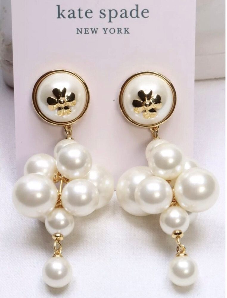 Kate Spade New York pearl cluster drop earrings