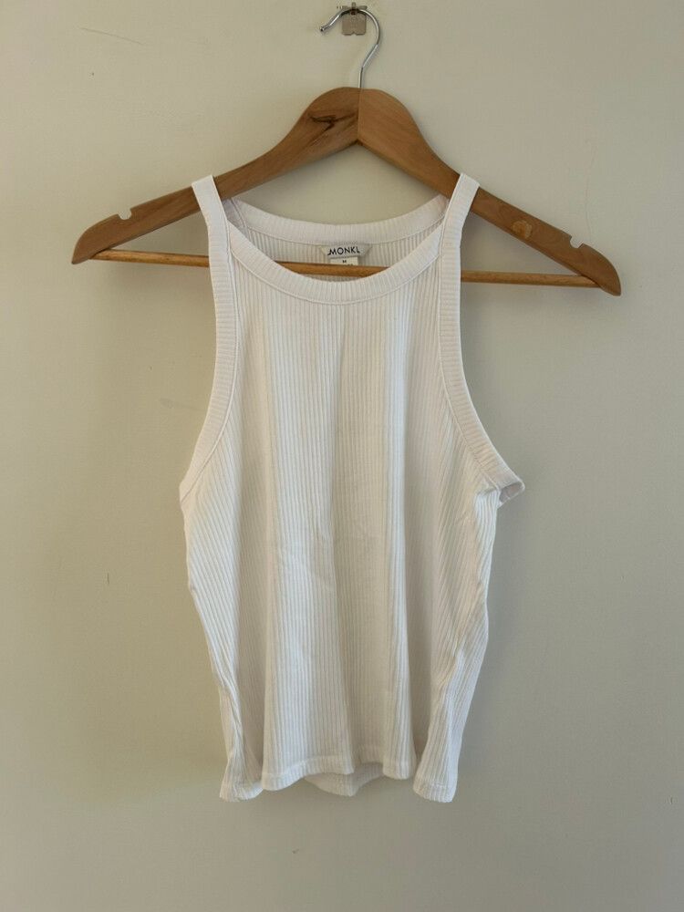 Ribbed White Tank