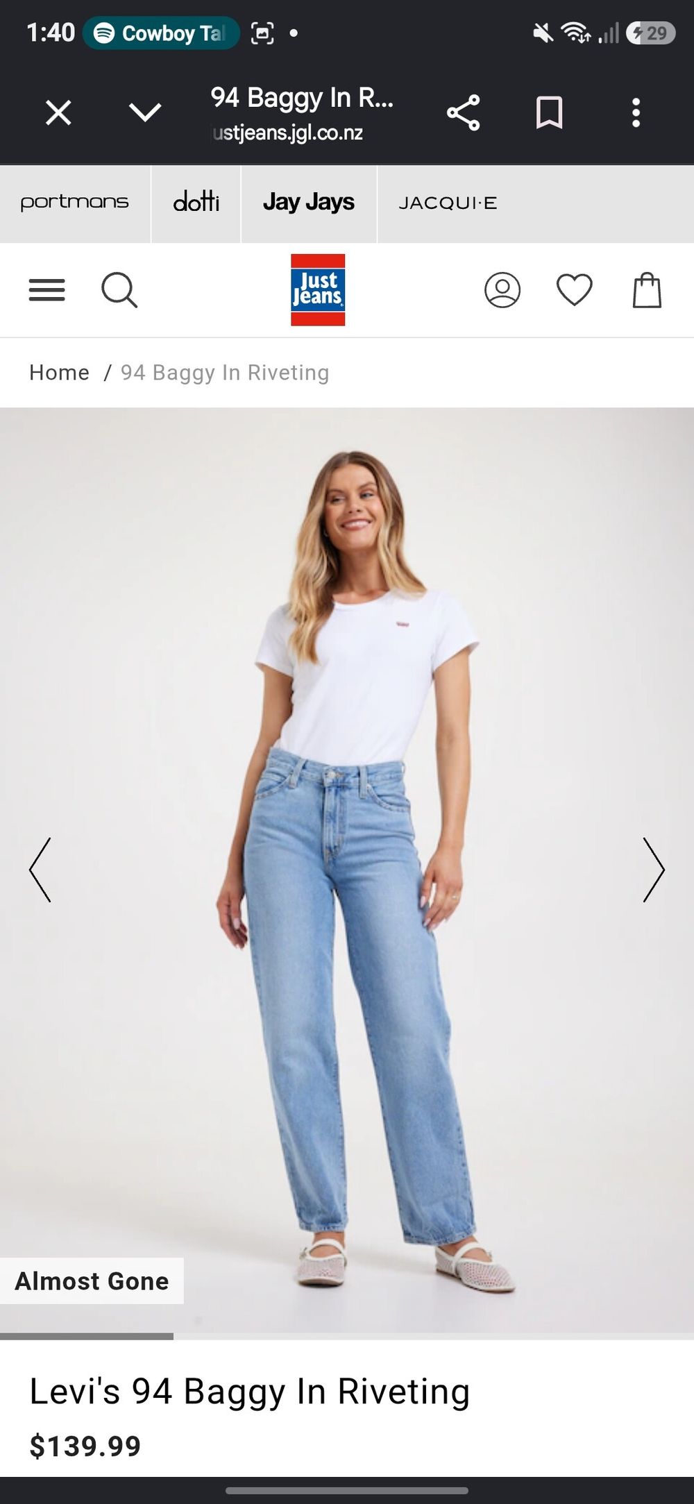 Levi's 94 Baggy Blue Jeans