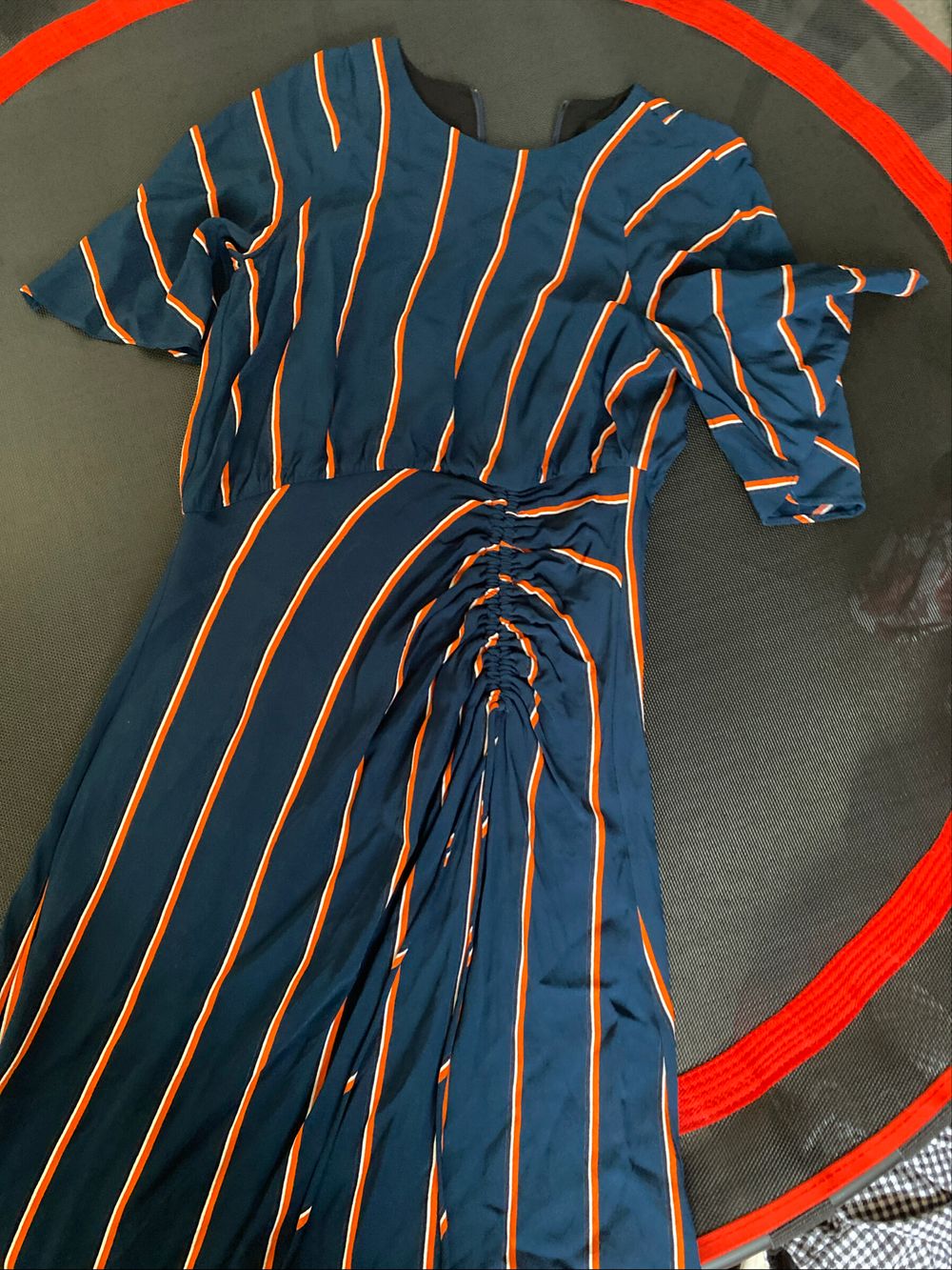 blue lace homecoming dress Kookai Blue White Orange Stripe Mini Tee Dress main image 0