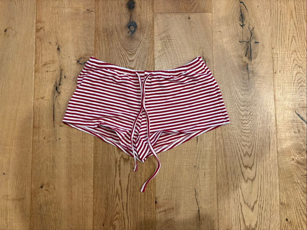 Edikted Red and White Striped Shorts