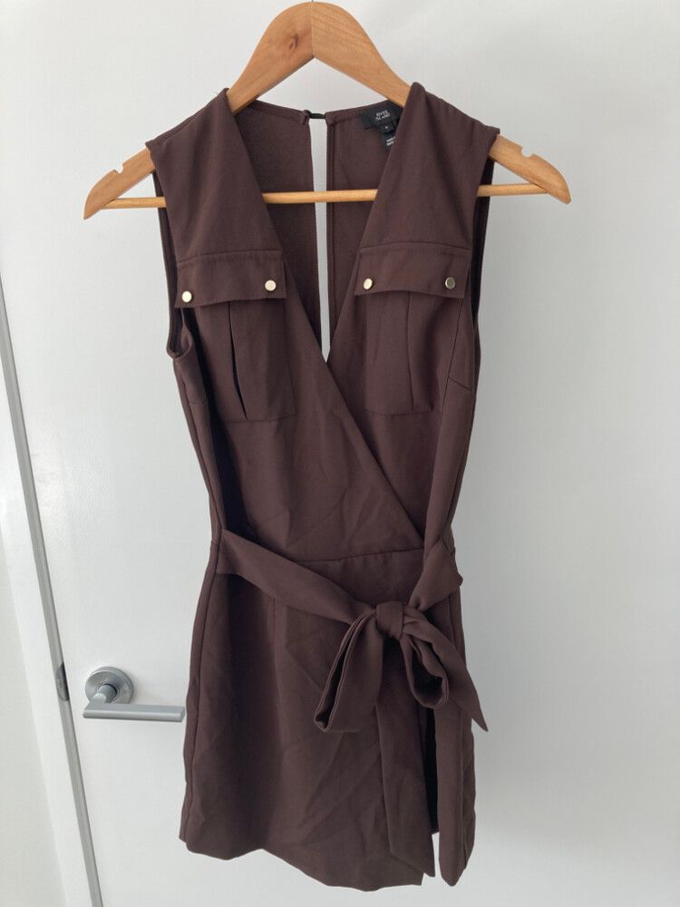 River Island Brown Playsuit