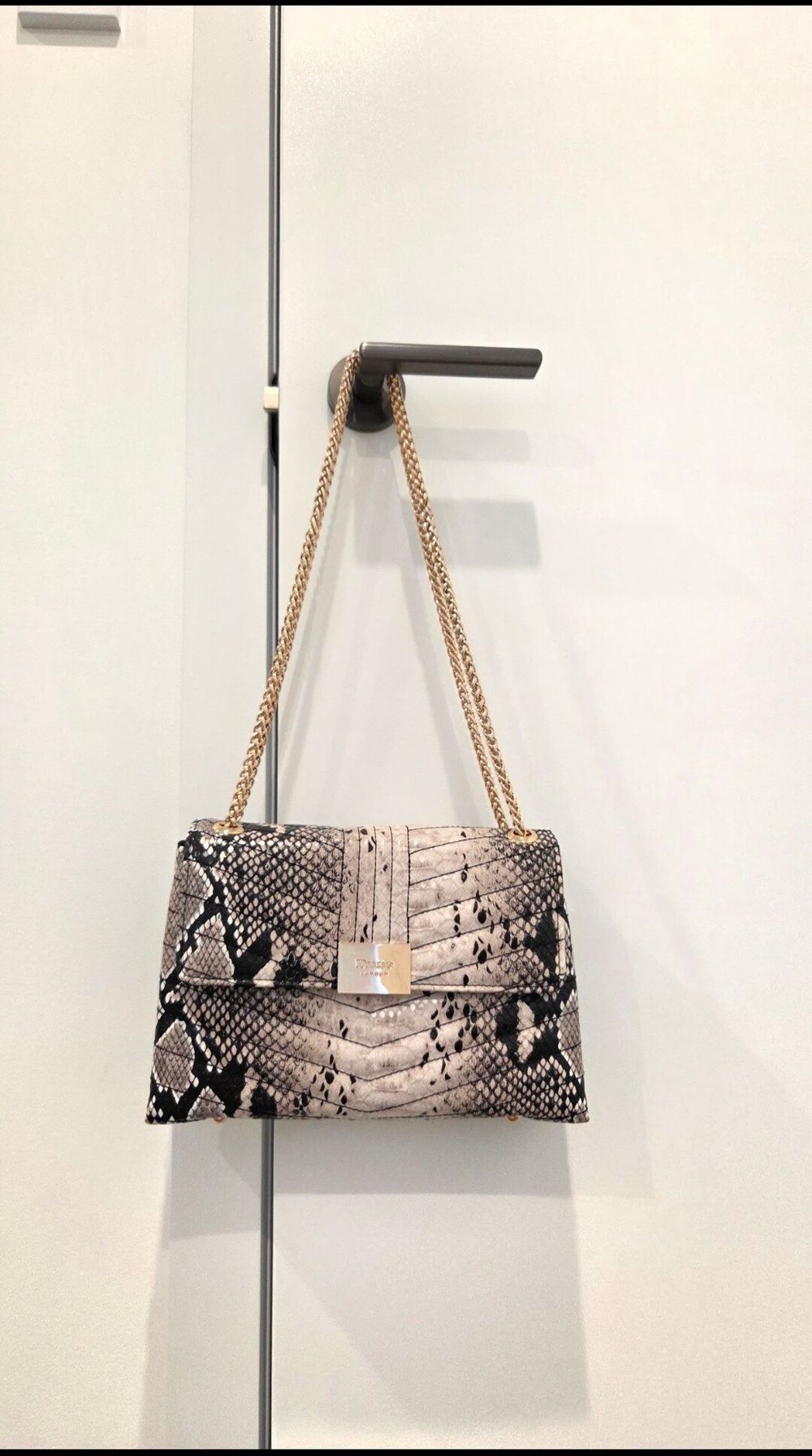 Dune London Beige and Black Shoulder Bag