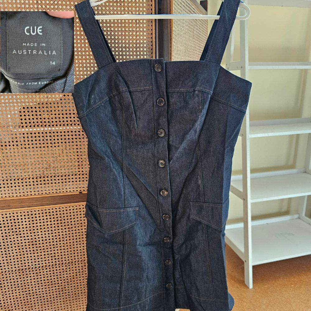 white christmas dresses Denim Cut Out Mini Dress-Medium Wash main image 0