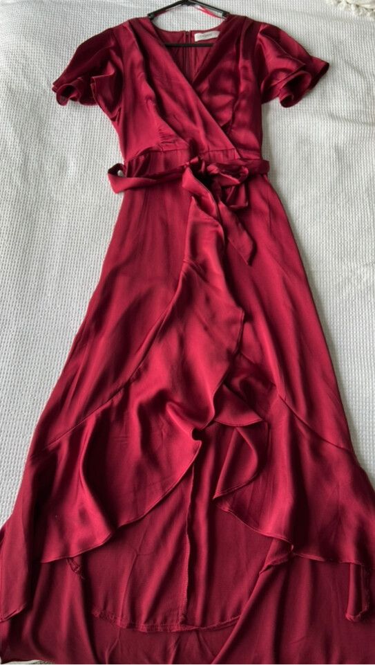 hoiden bridesmaid dresses High Neck A-Line Cheap Modest Popular Formal Long Red Bridesmaid Dress –  SposaBridal