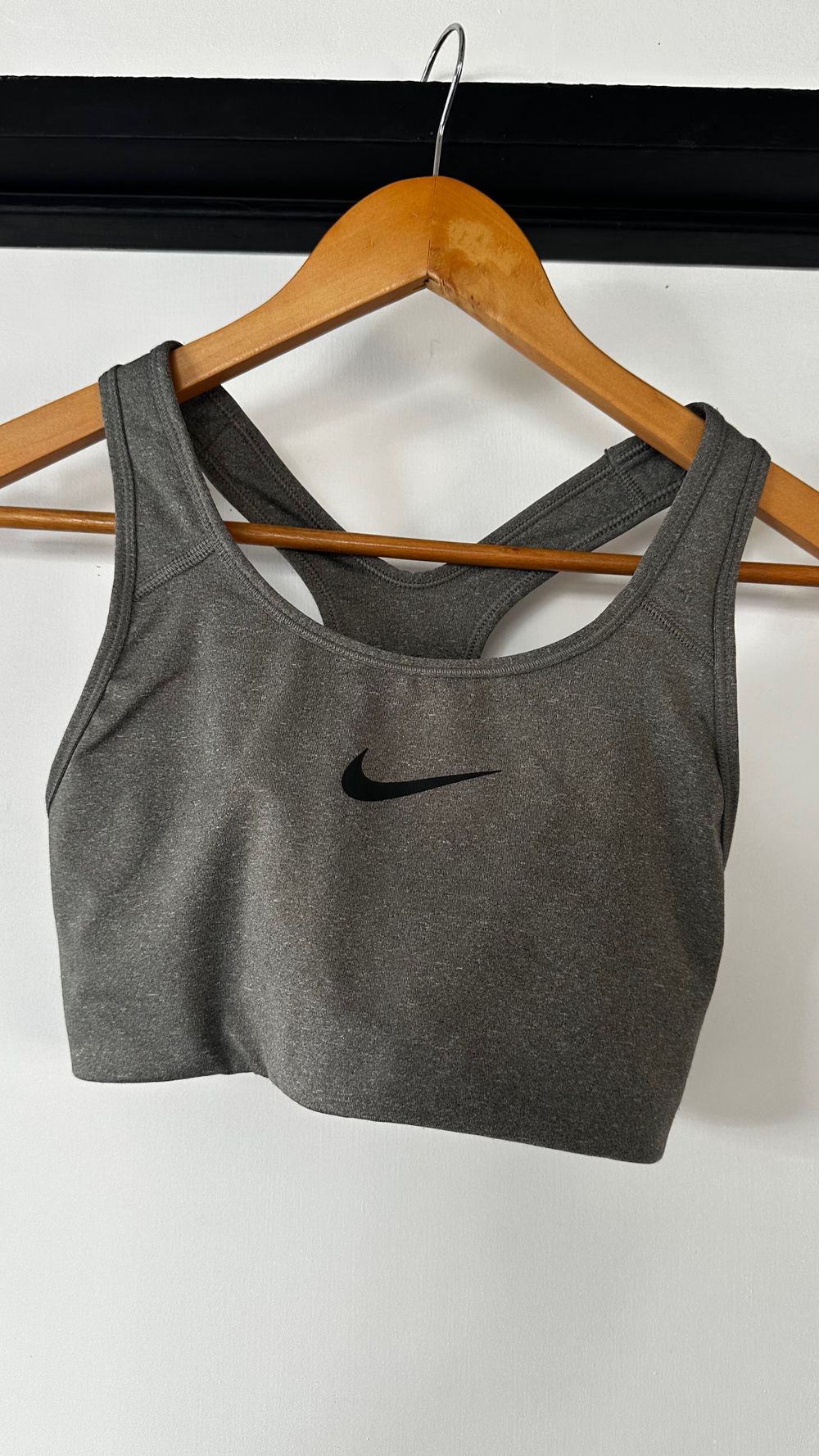 Grey Swoosh Sports Bra