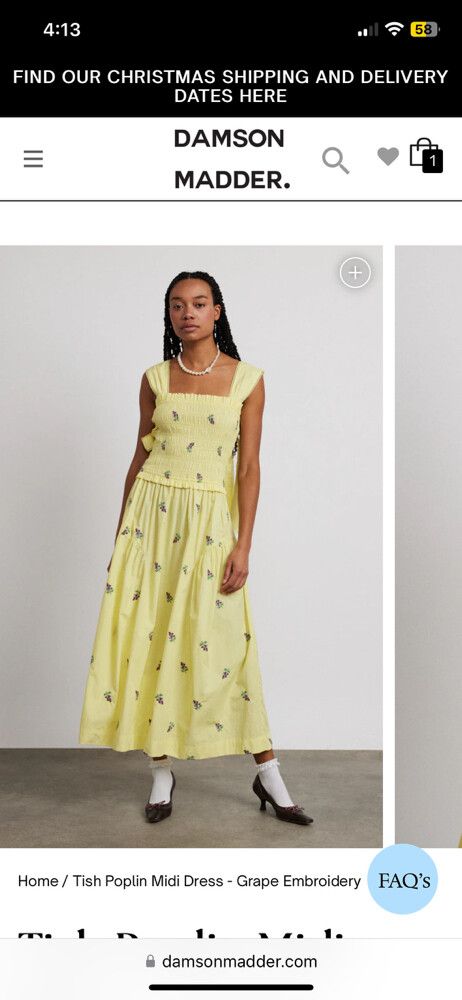 Damson Madder - Tish Poplin Midi Dress on Designer Wardrobe