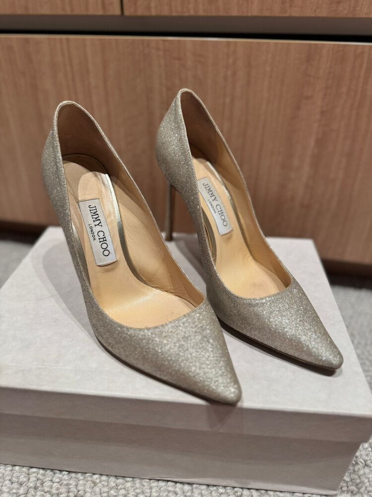 Jimmy Choo - Jimmy Choo Romy 100 - Platinum Ice - size 38 on