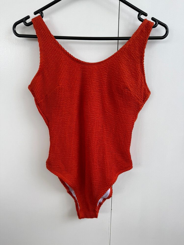 Burnt orange textured swimsuit