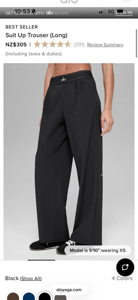 Alo Yoga - Alo Suit up Trouser - long on Designer Wardrobe