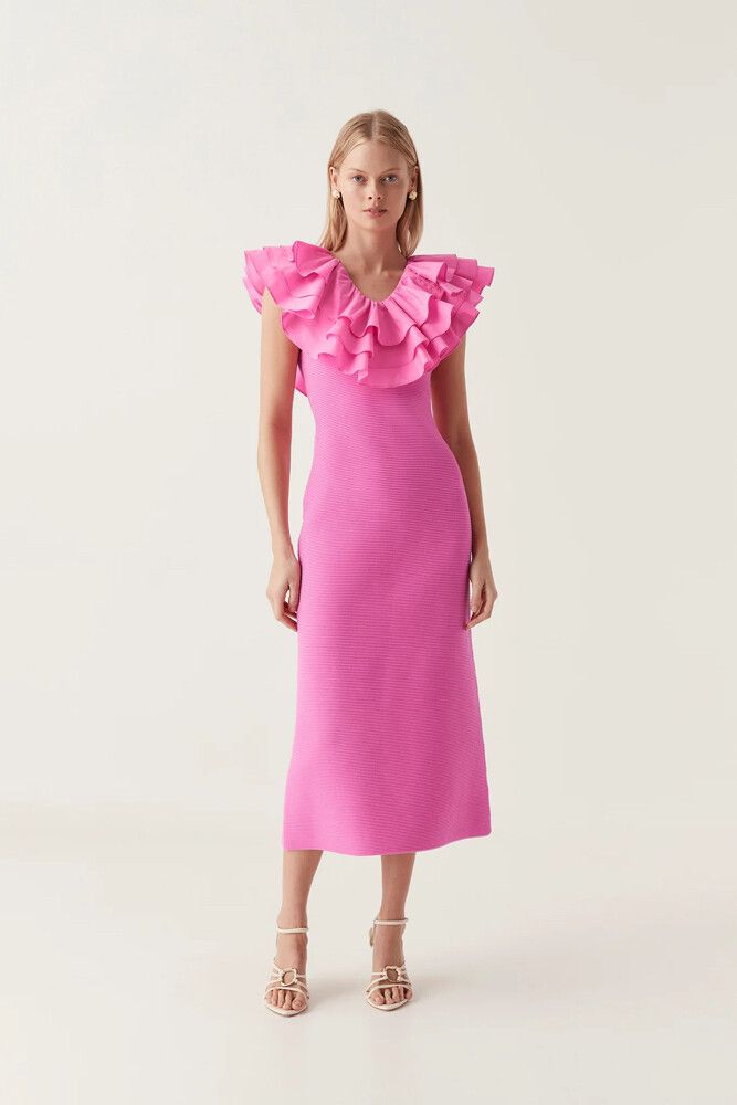 strapless open back dress Aje - Echo belted midi short dress main image 0