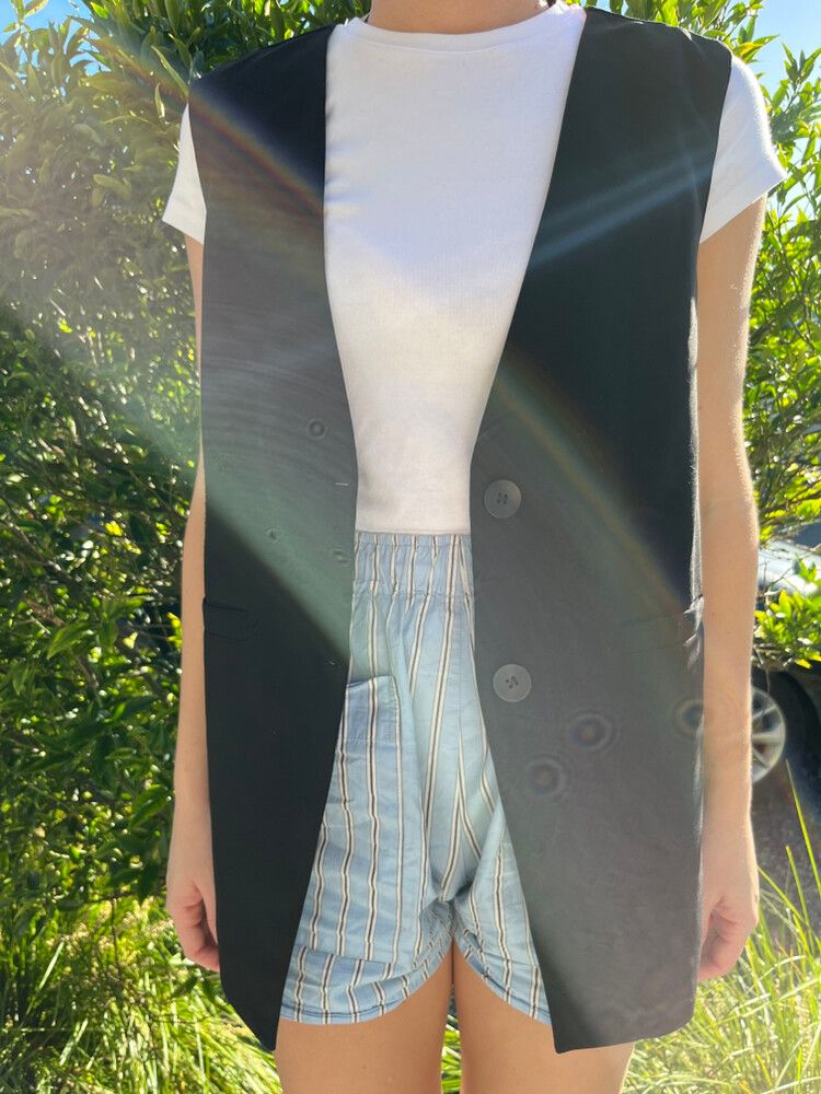 Black Oversized Waist Coat