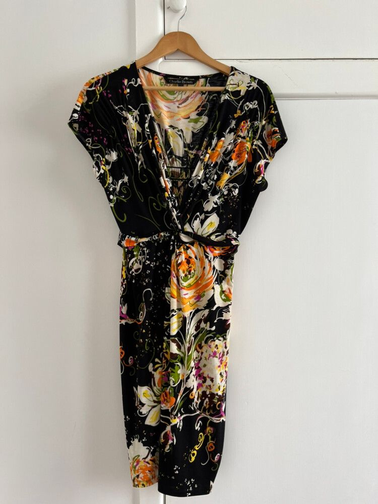 brown high slit dress CHARLIE DRESS main image 0