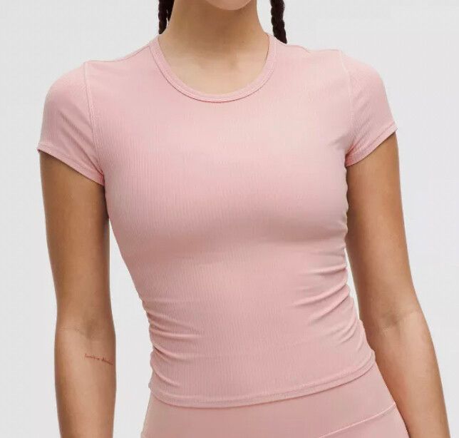 Lululemon *BONE* All It Takes Back Twist Ribbed Short Sleeve Top