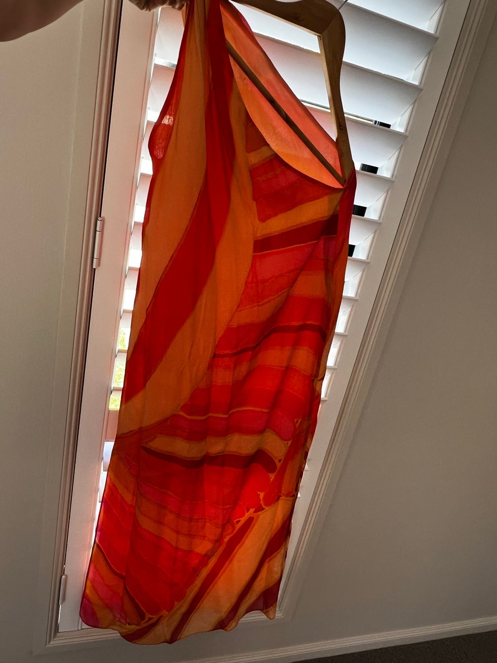 Red and Orange Silk Dress