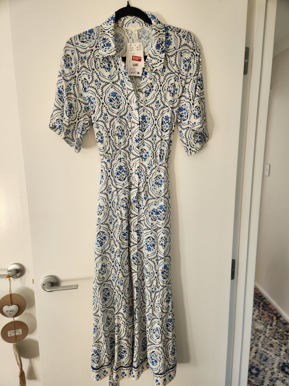 H&M Blue White Dress