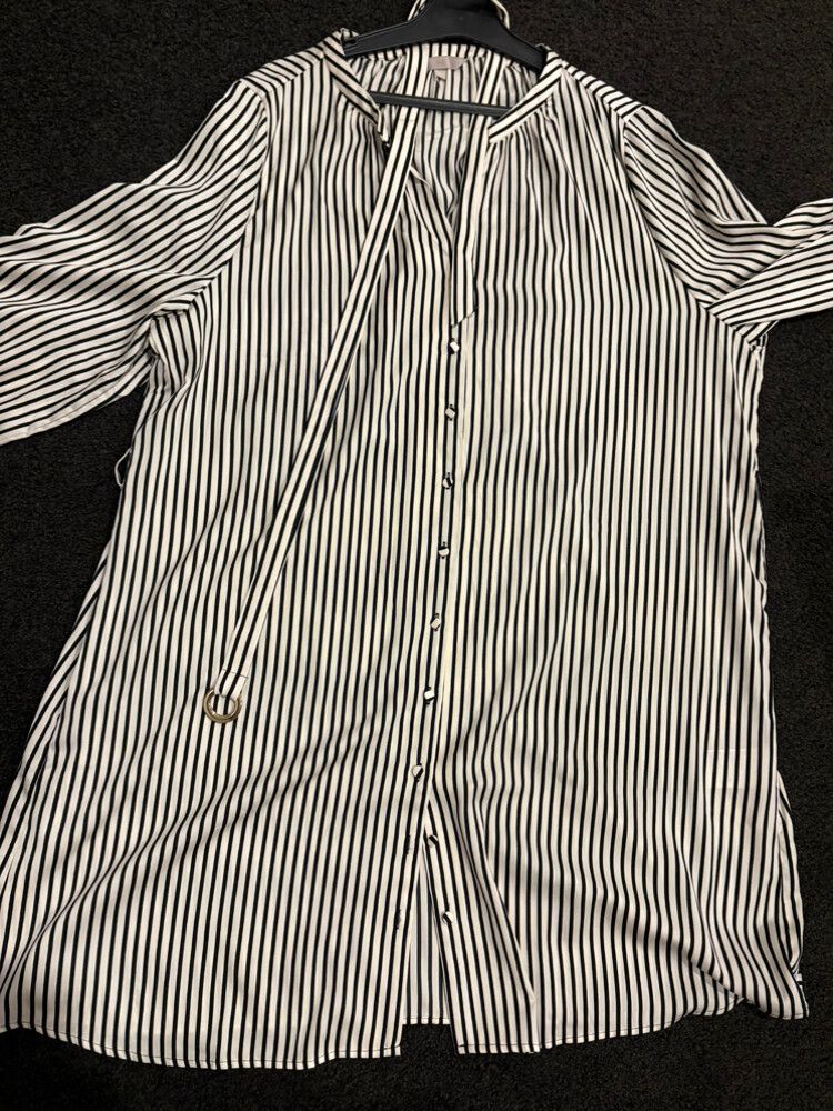H&M Black and White Striped Shirt