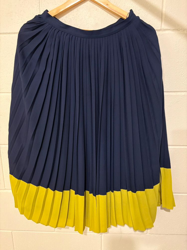 Whistles Navy Yellow Midi Skirt