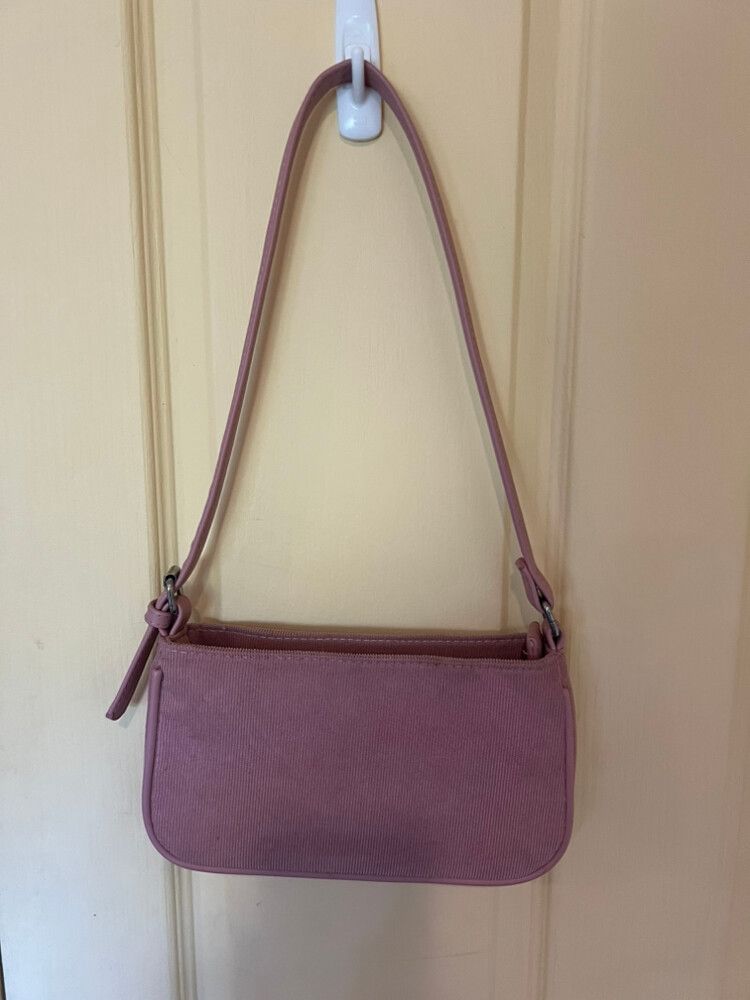 Pink Corduroy Shoulder Bag