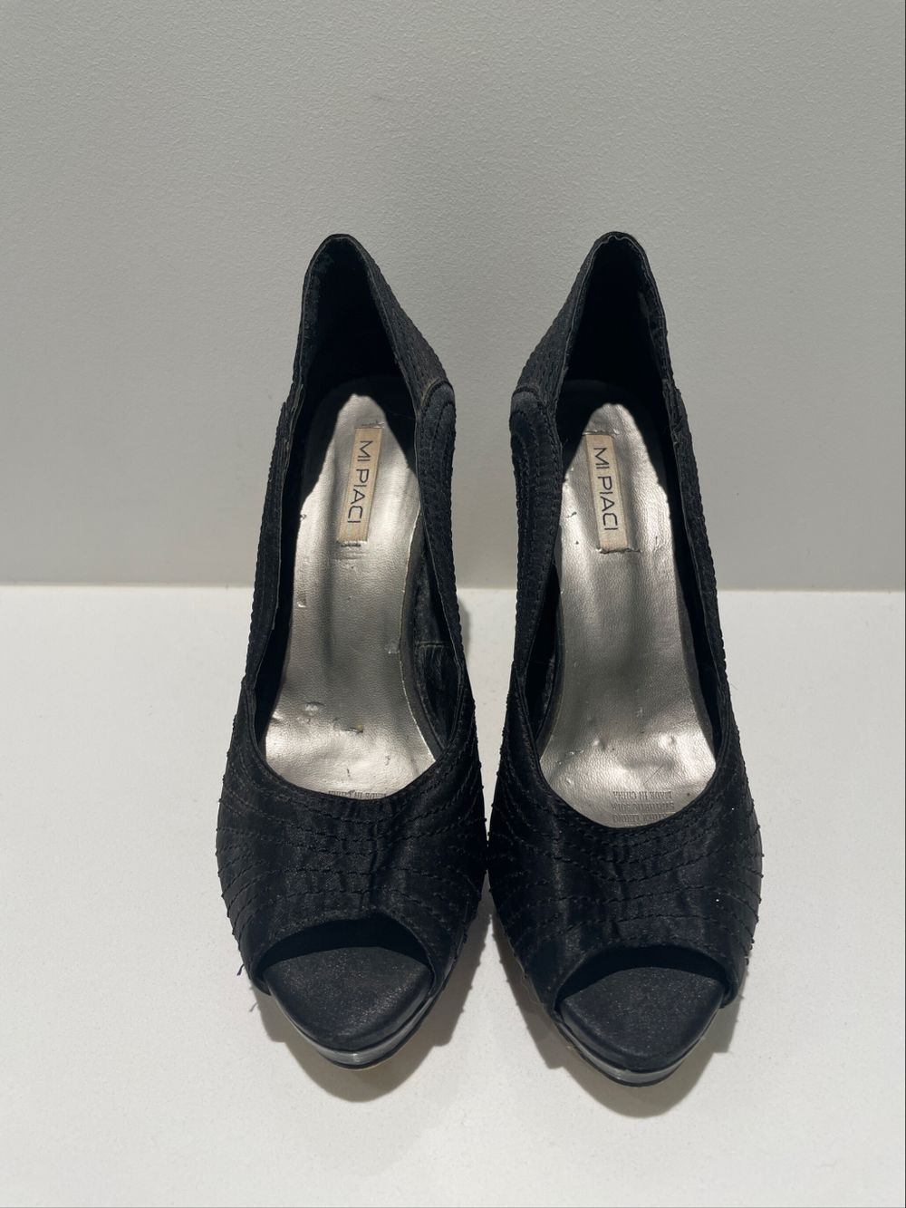 Satin Black Stilettos 37.5