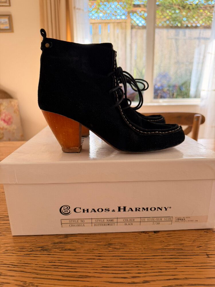 Chaos & Harmony Black Suede Ankle Boots