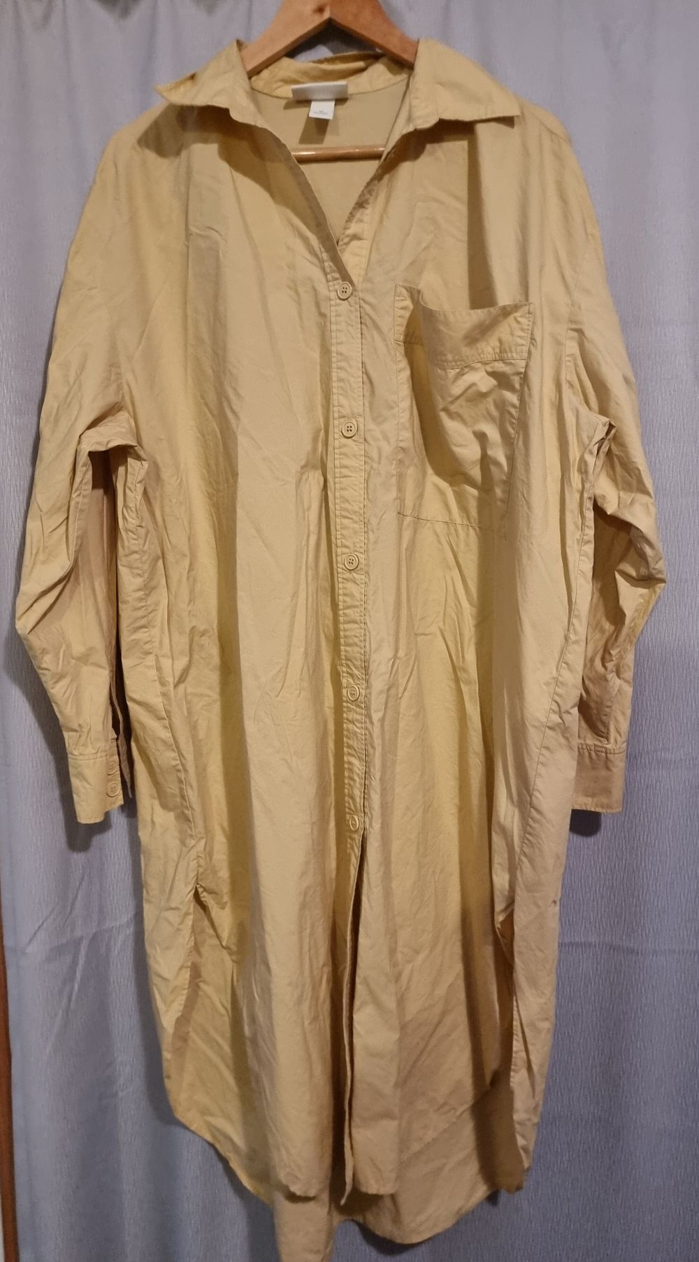 Yellow Oversized Shirt Dress