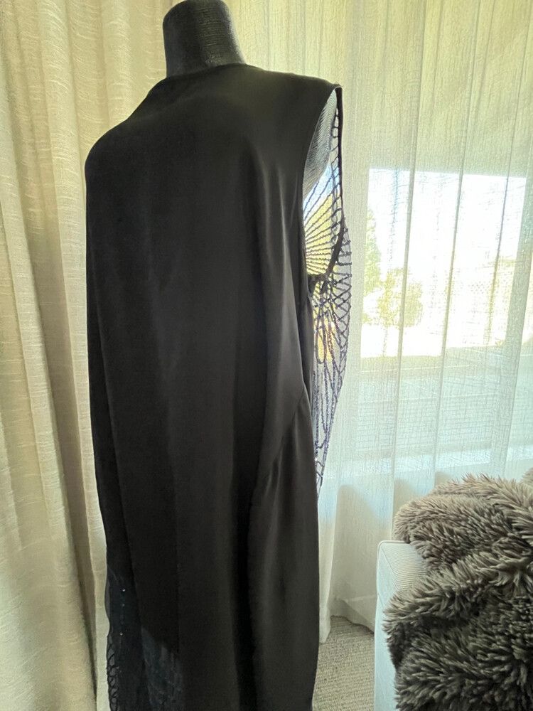 Contrast Surmise Dress Midnight/Black