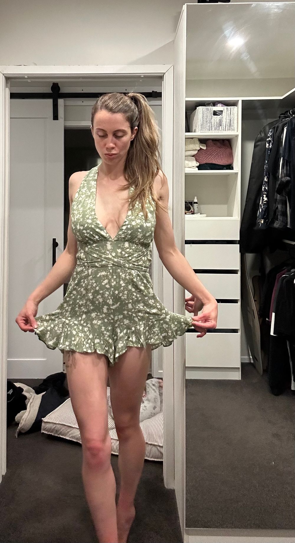 Green Floral Playsuit