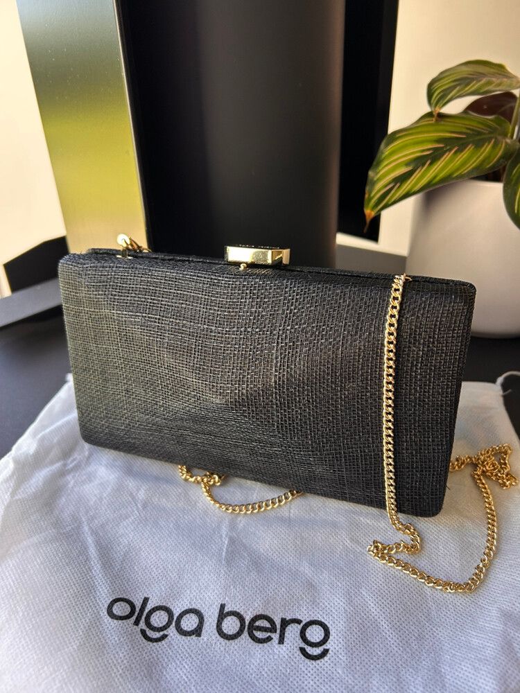 Olga Berg Black Clutch Bag