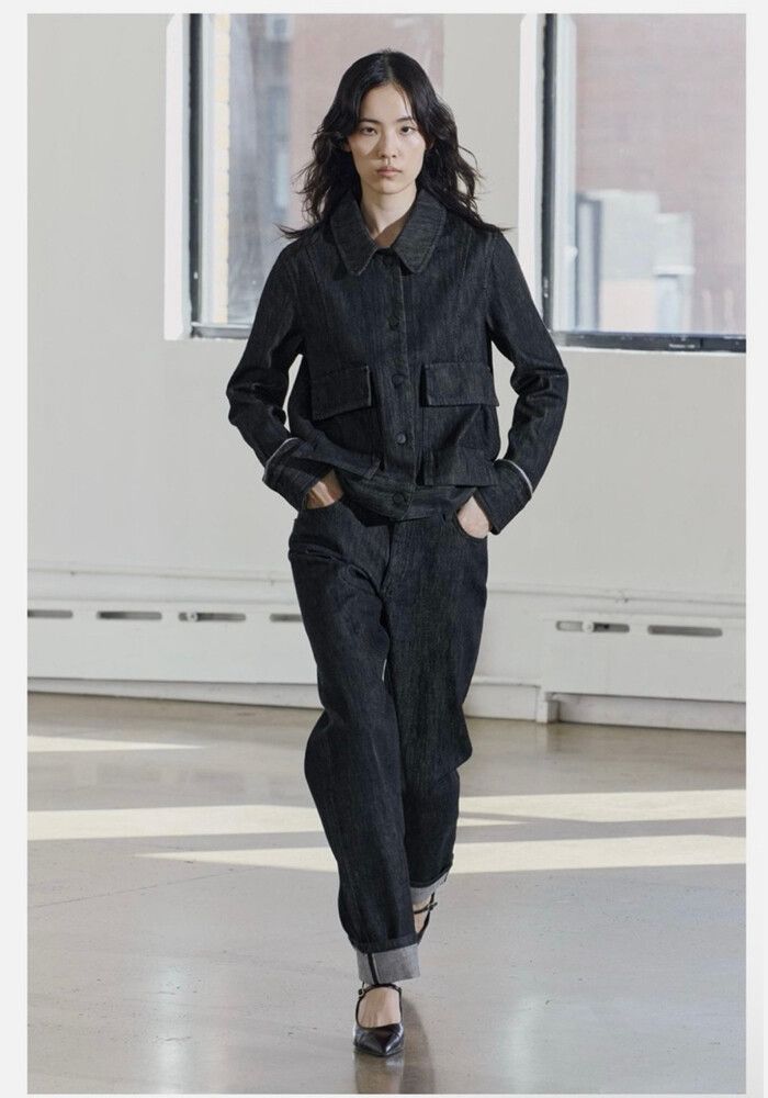 Zara Black Denim Jacket and jeans set.