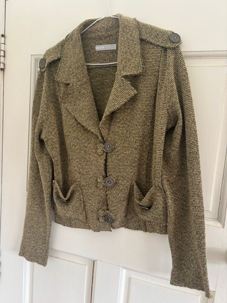 Sabatini White Designer Wool Jacket