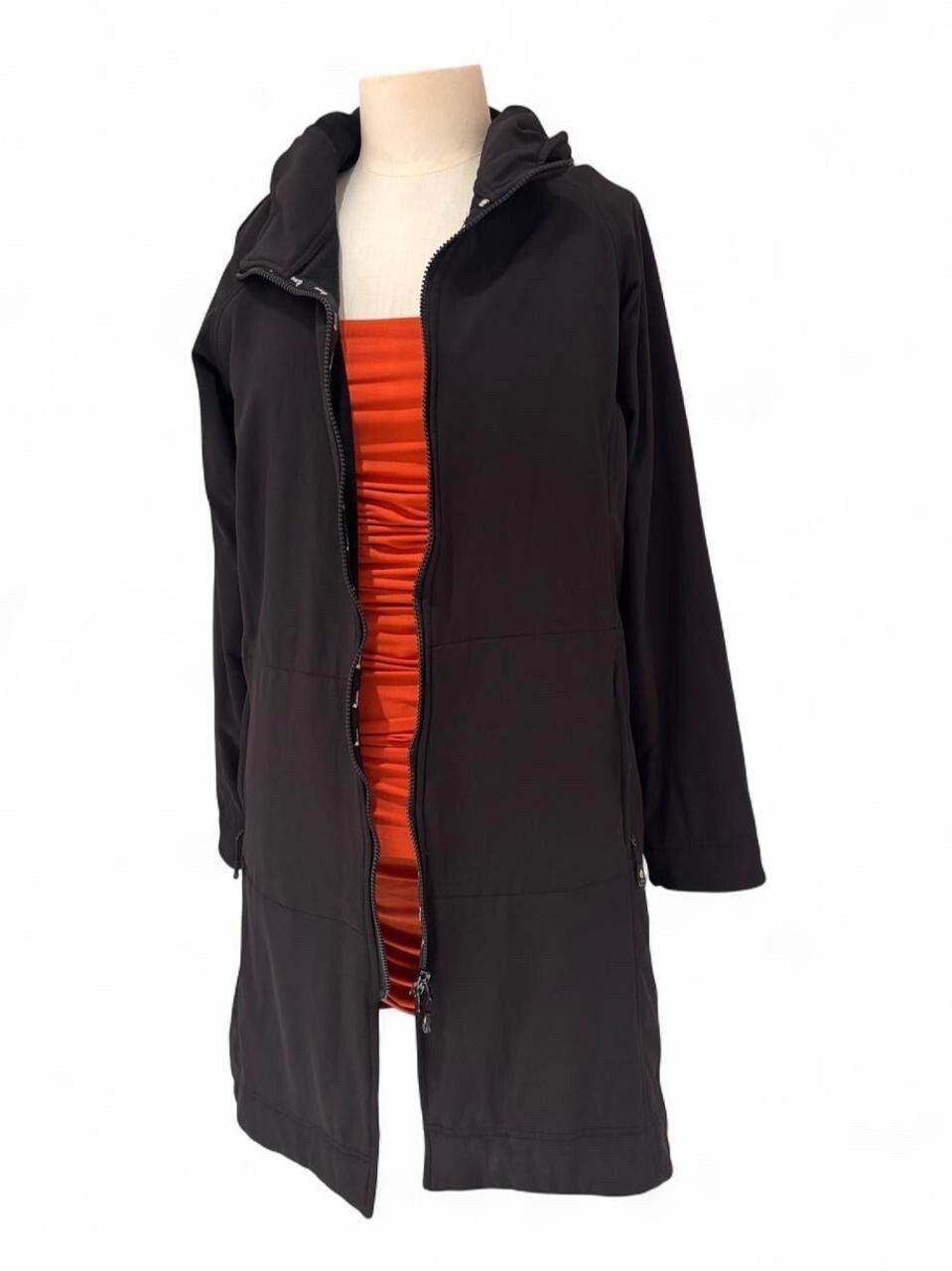 Moa Black Hooded Longline Jacket