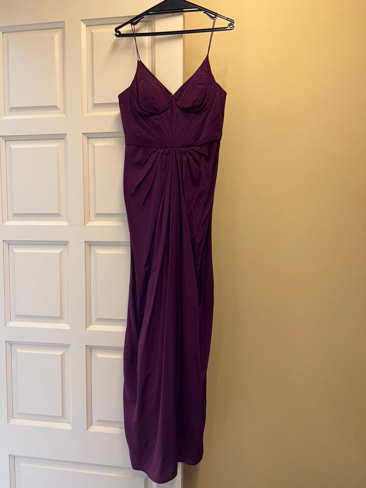 strapless open back dress Zimmermann The High Tide Buttoned Midi Dress in Purple Ikat Floral Siz