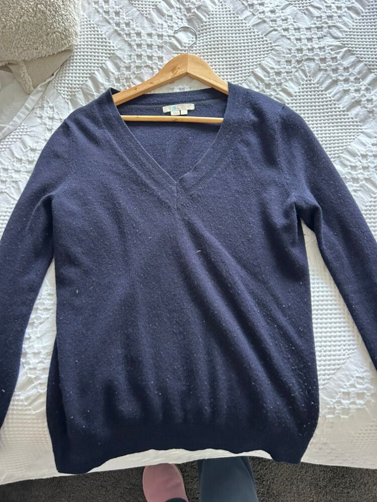 V Neck Navy Jumper