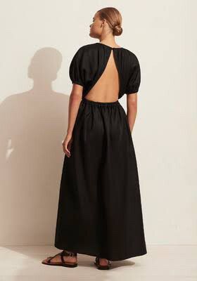 matteau open back dress Low Back Halter Dress - Black