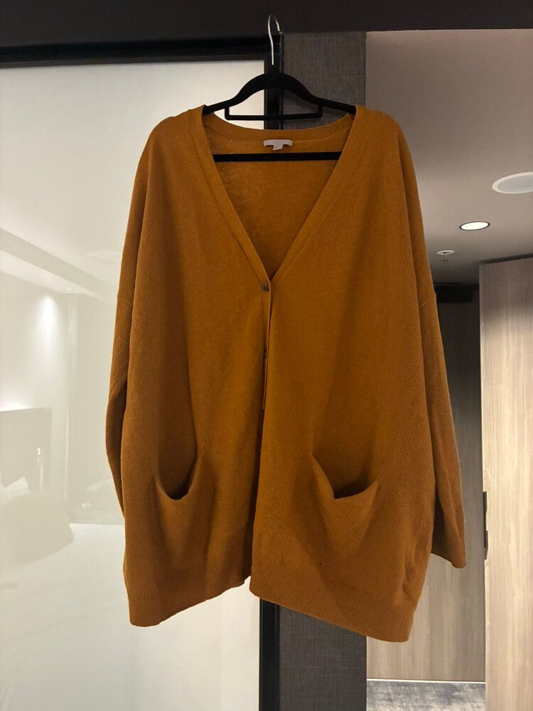 COS Mustard V-Neck Cardigan