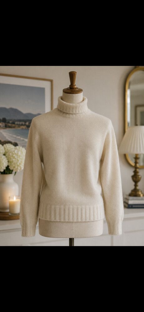 Morrison Cream Roll Neck Knit Sweater