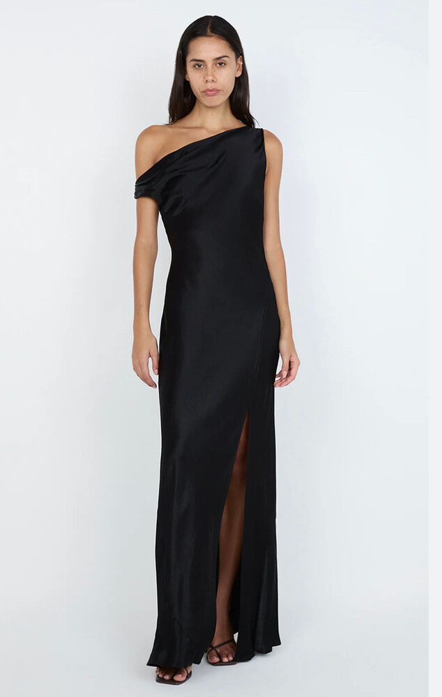 Black One Shoulder Maxi Dress