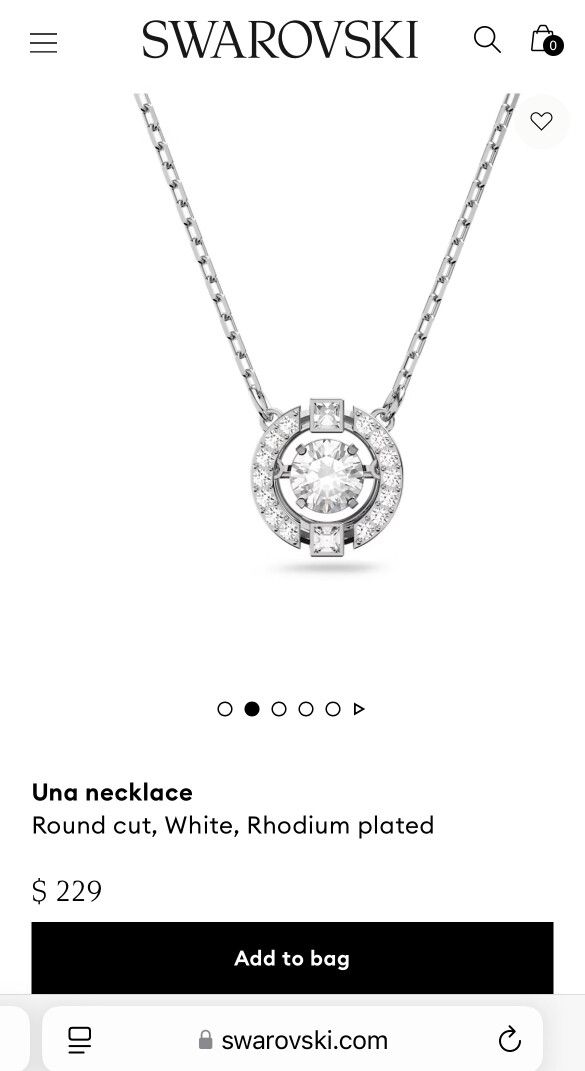 Una Necklace, Round Cut